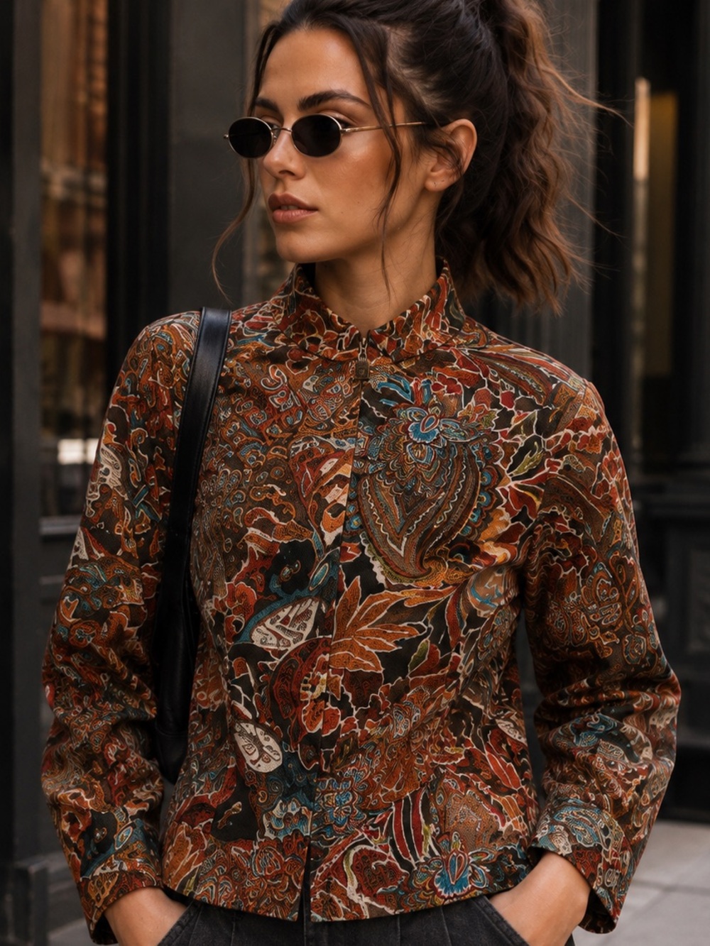 Peck & Peck Paisley Cotton Jacket L/XL Fit Tagged 16
